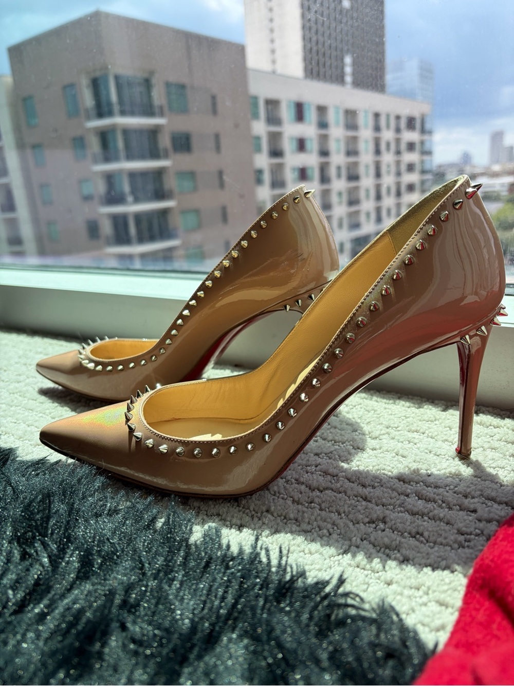 Christian Louboutin Anjalina patent spike pumps